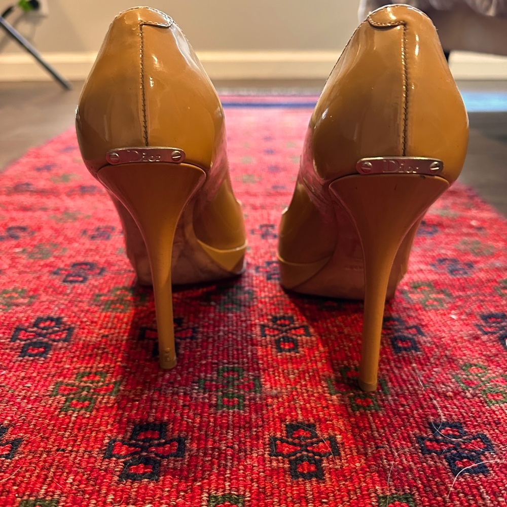 Authentic Tan Christian Dior "Miss Dior" Pumps Size 38